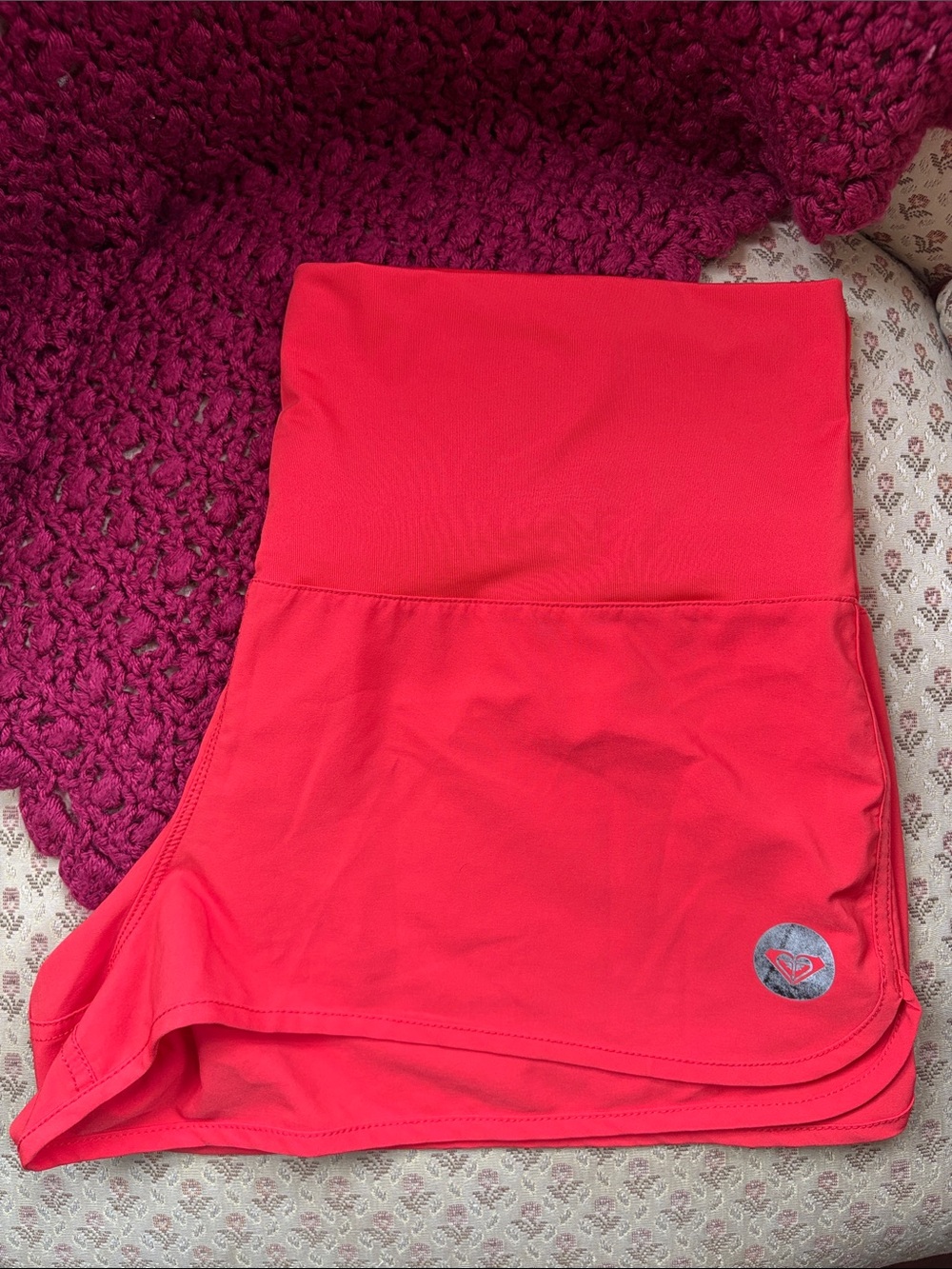 Roxy Swim Skorts in Coral Pink